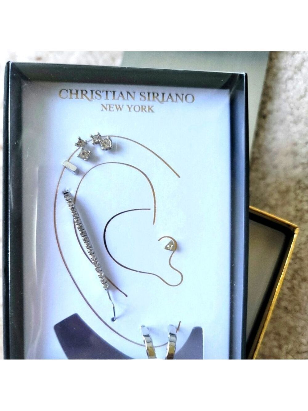 NWT Christian Siriano New York Multi Stud Huggie Pack